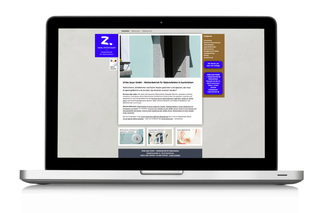 Webdesign Schuhhersteller Zeyer Malerarbeiten Website
