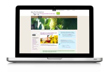 Webseite BIOVINARIA Website mit Online-Shop mit Wordpress